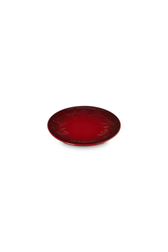 Le Creuset Ontbijtbord Holly Collection Kersenrood 19cm