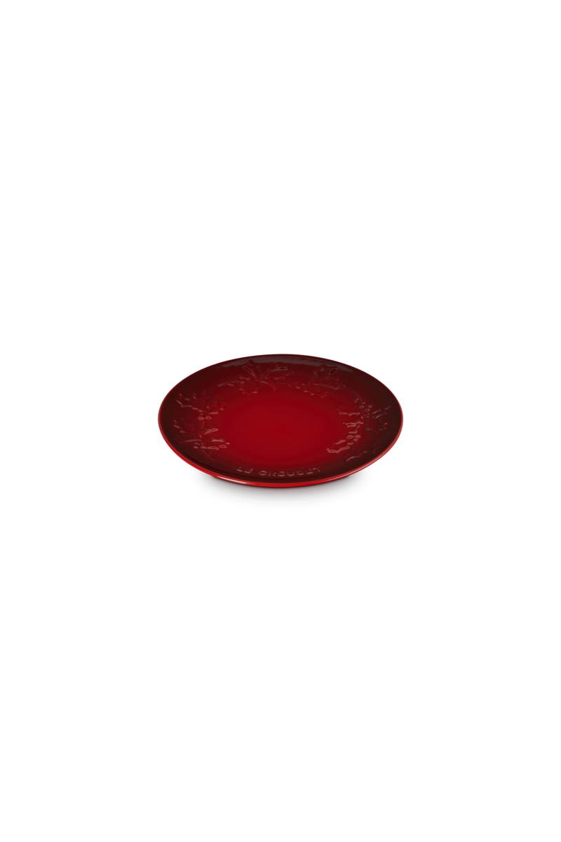 Le Creuset Ontbijtbord Holly Collection Kersenrood 19cm