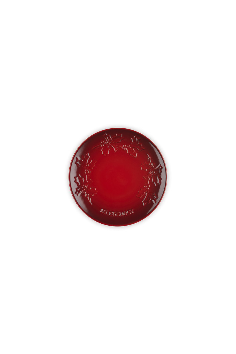 Le Creuset Ontbijtbord Holly Collection Kersenrood 19cm