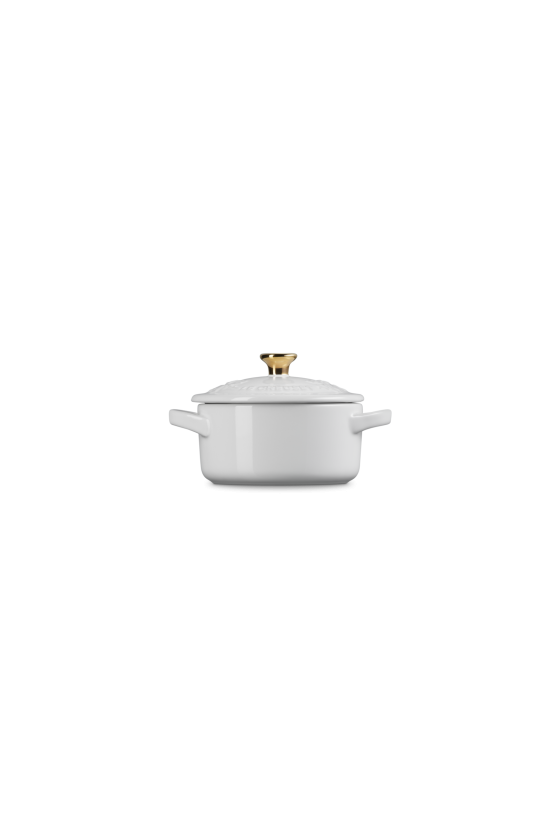 Le Creuset Mini Casserole Holly Collection, White, 10 cm
