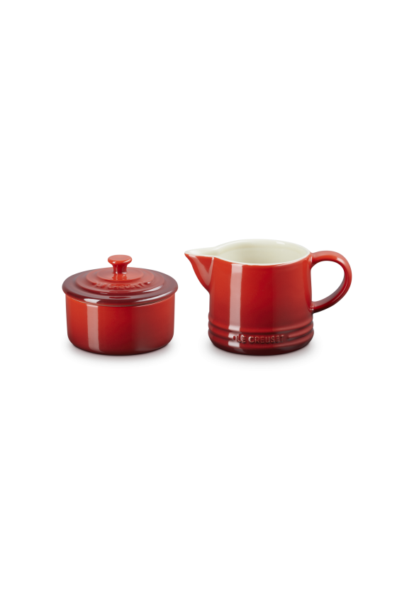 Le Creuset Melk- en Suikerset Signature Kersenrood