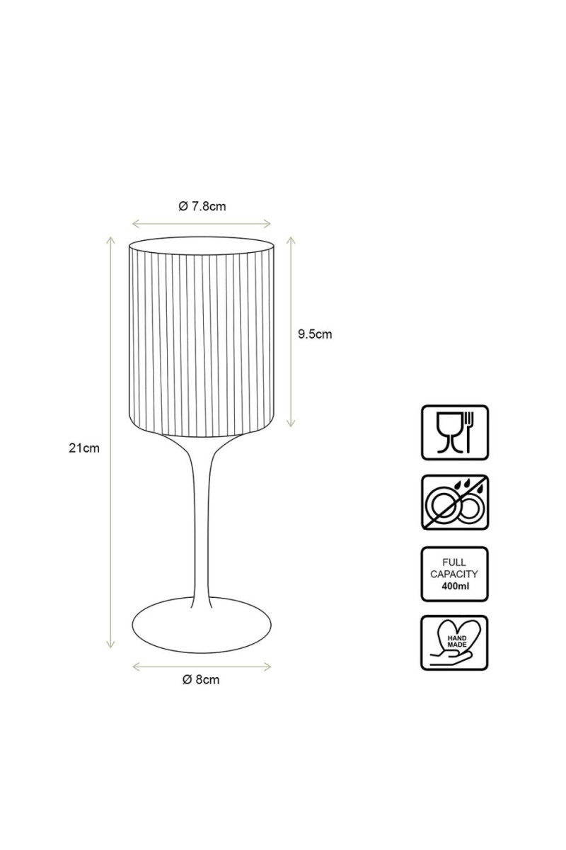 vtwonen Wijnglas met gouden rand - Set van 4