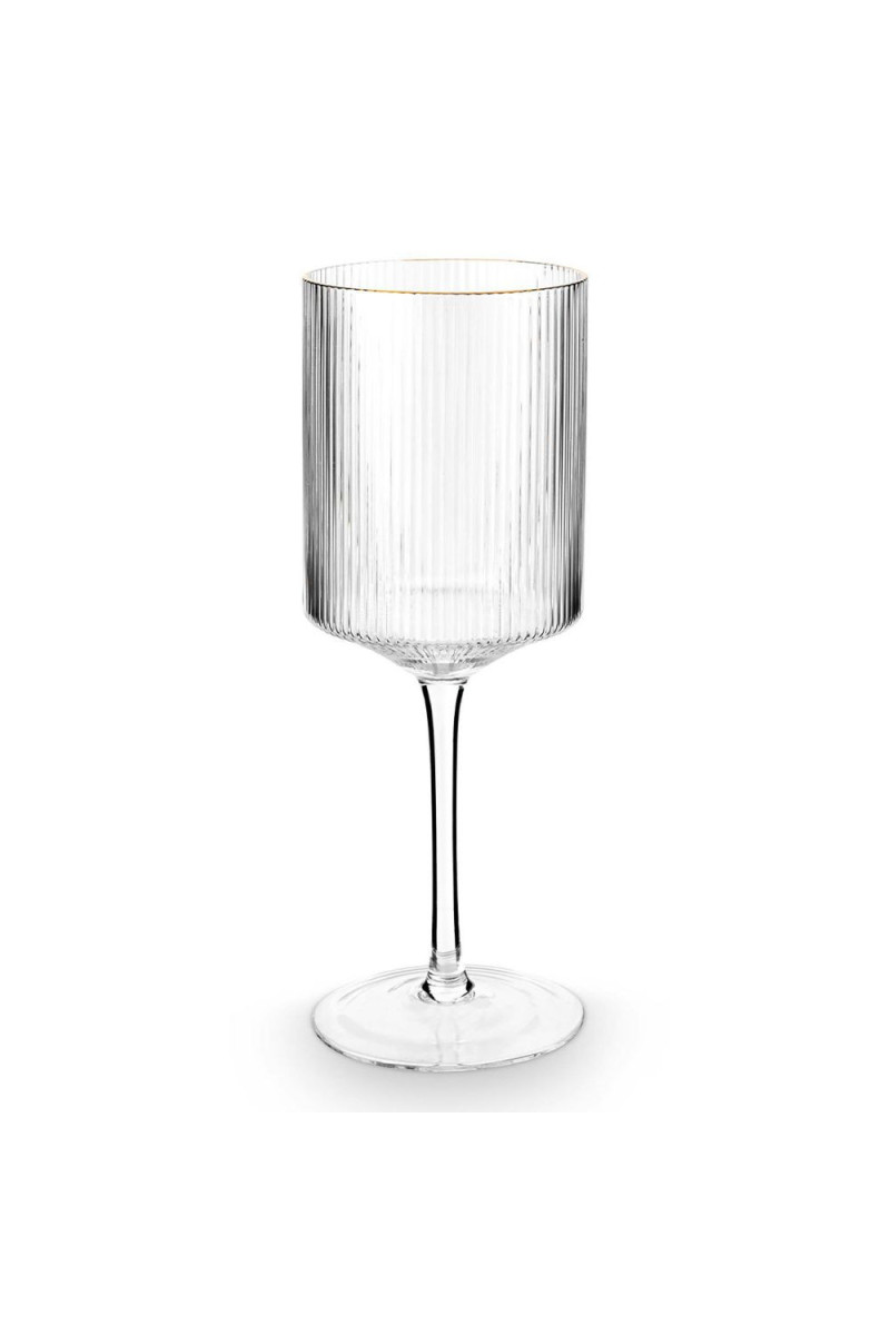 vtwonen Wijnglas met gouden rand - Set van 4