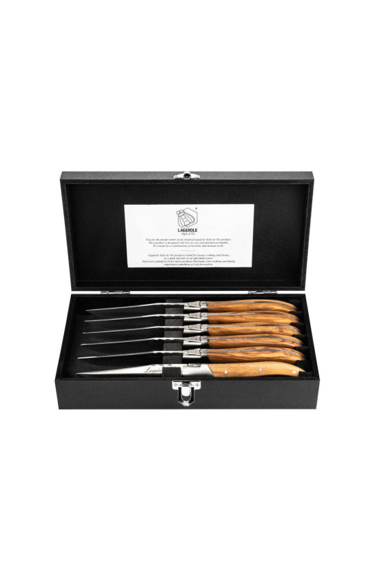 Laguiole Style de Vie Luxury Line Steakmessen Olive